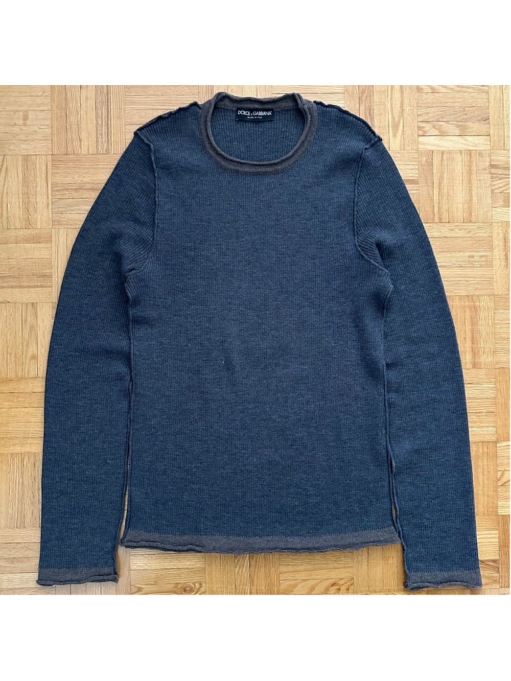 Dolce & Gabbana Exposed Raw Seam wool sweater Size 54 Made in Italy